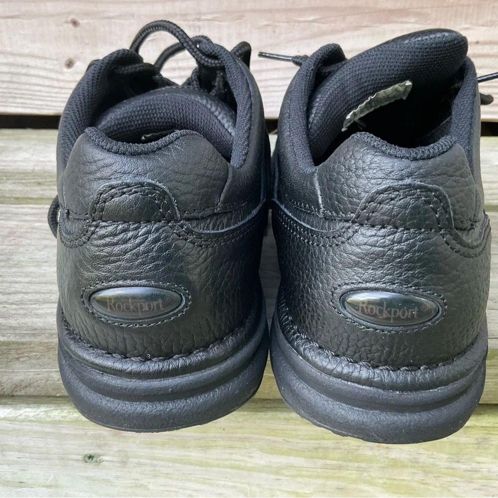 Rockport Leather Oxfords Black Size 10 World Tour Classic Lace Up Comfort Shoes